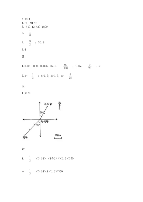 小升初数学综合模拟试卷附参考答案（轻巧夺冠）.docx