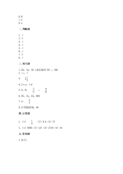 小学六年级上册数学期末测试卷含答案夺分金卷