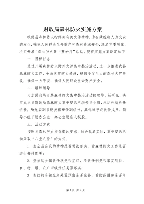 财政局森林防火实施方案.docx