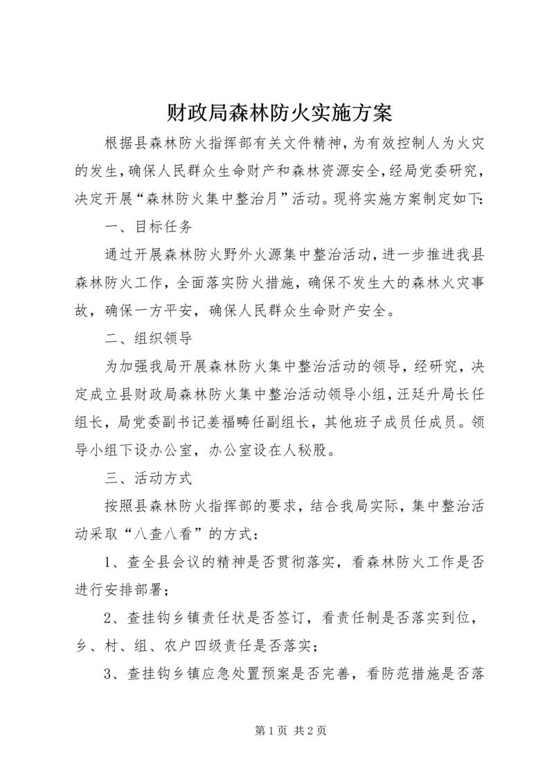 财政局森林防火实施方案.docx