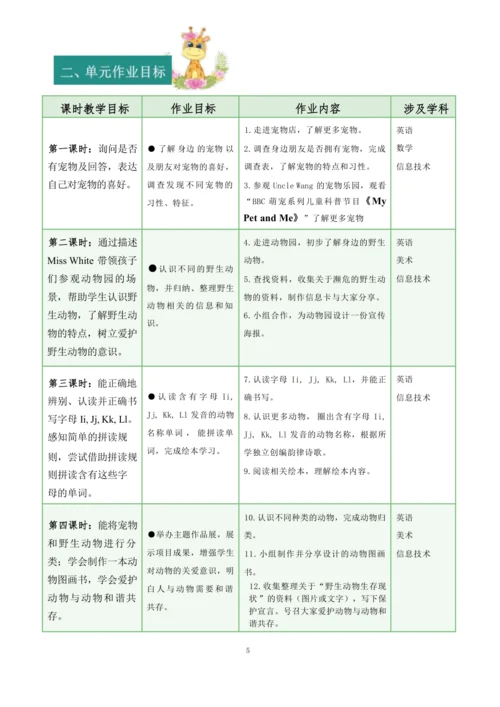 Unit3 Amazing animals  单元作业设计
