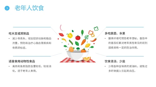 蓝色简约插画老年人护理培训主题PPT模板养老