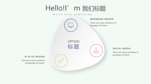 小清新微立体述职报告工作总结通用PPT动态模板