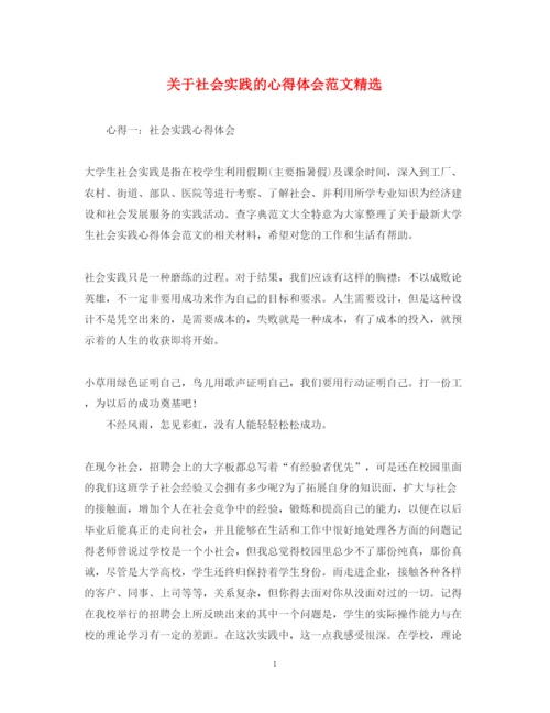 精编关于社会实践的心得体会范文精选.docx