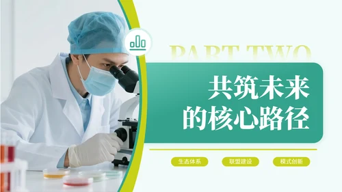 黄绿色简约风关于医疗行业共筑健康未来蓝图PPT模板