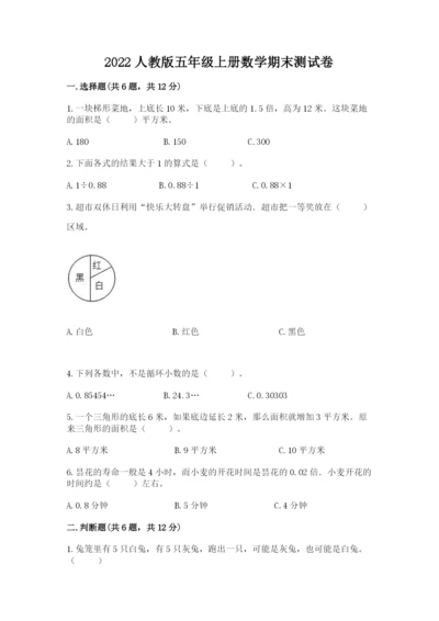 2022人教版五年级上册数学期末测试卷精品（夺冠）.docx