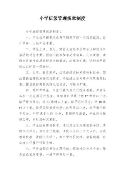 小学班级管理规章制度.docx