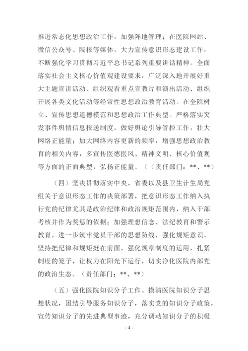 最新医院意识形态工作实施方案.docx