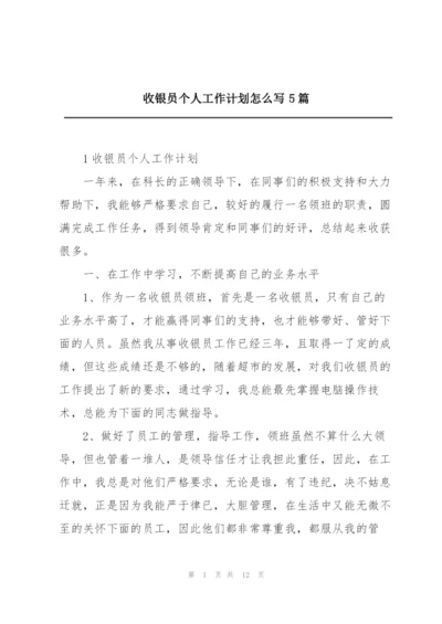 收银员个人工作计划怎么写5篇.docx