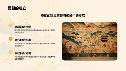 橙色水墨风夏商周的兴亡PPT模板