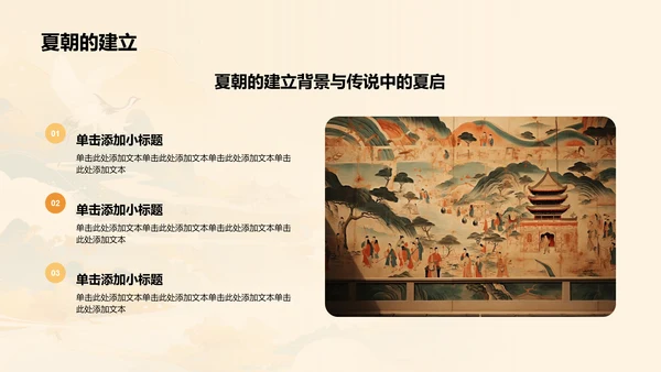 橙色水墨风夏商周的兴亡PPT模板