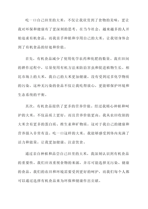 吃一口自己田里的大米感想