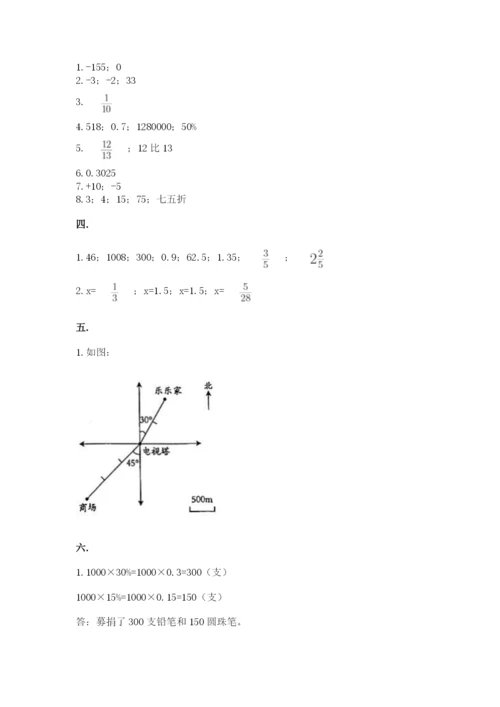 实用小学数学青岛版六年级下册期末测试卷含答案（预热题）.docx