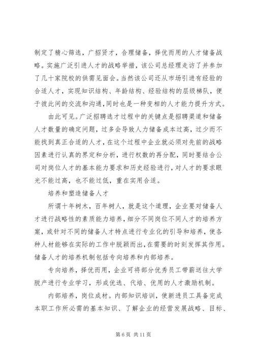 企业人力资源储备的战略性思考.docx