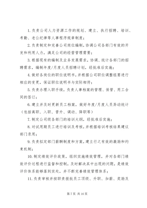 人事部职责与职能.docx