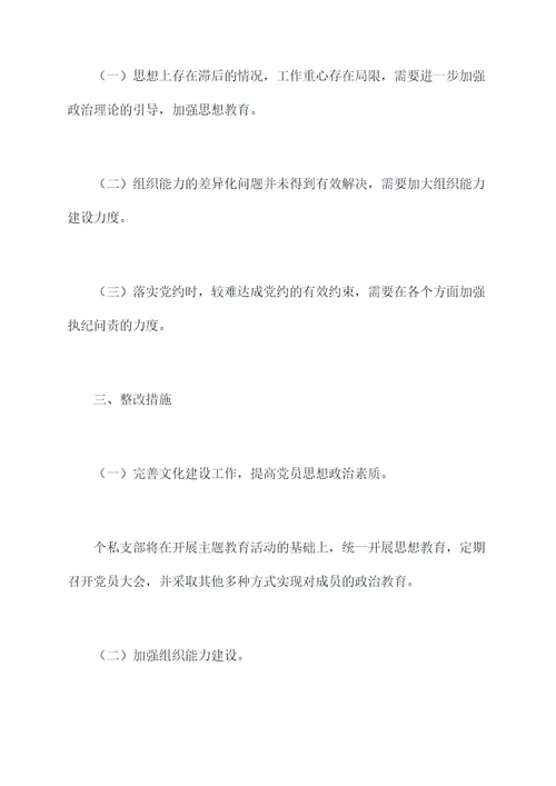 个私支部工作报告