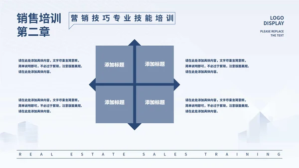 蓝色微立体房地产销售培训PPT模板