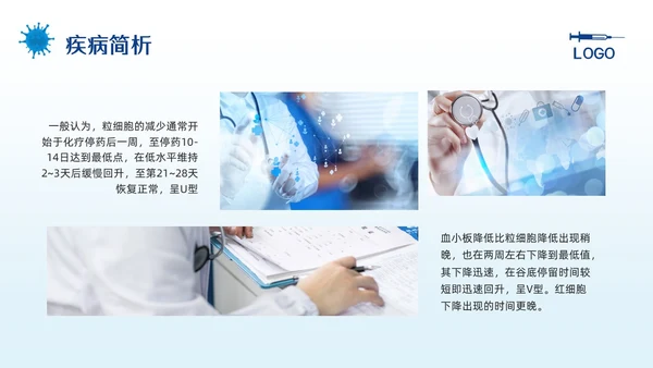 蓝色简约骨髓抑制的护理查房PPT模板宣传PPT动态PPT