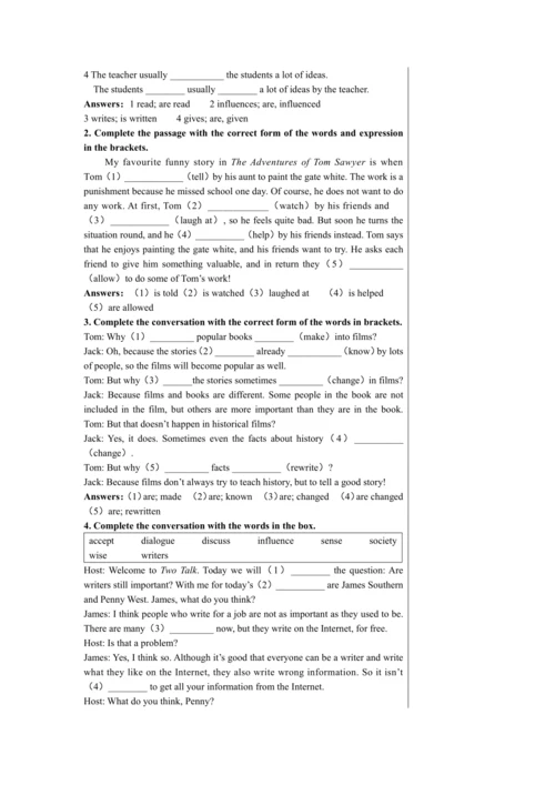 【轻松备课】外研版初中英语九年级上Module 7 Unit 3教学详案