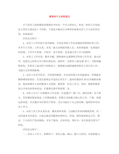 精编之领导对个人评价范文.docx