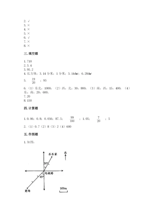 六年级下册数学期末测试卷及完整答案（夺冠系列）.docx