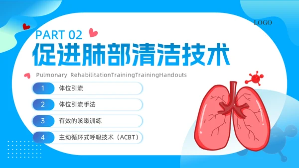 卡通熊猫肺康复训练课件通用PPT模板