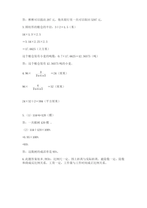 小学毕业班数学检测卷附参考答案【预热题】.docx