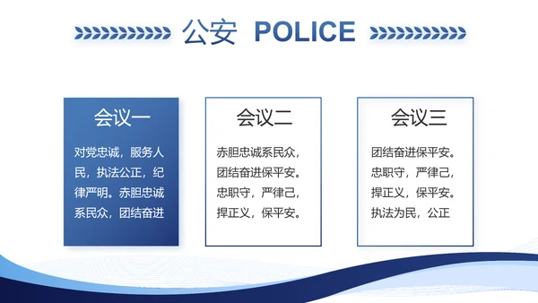 蓝色大气公安部治安管理局动态PPT模板