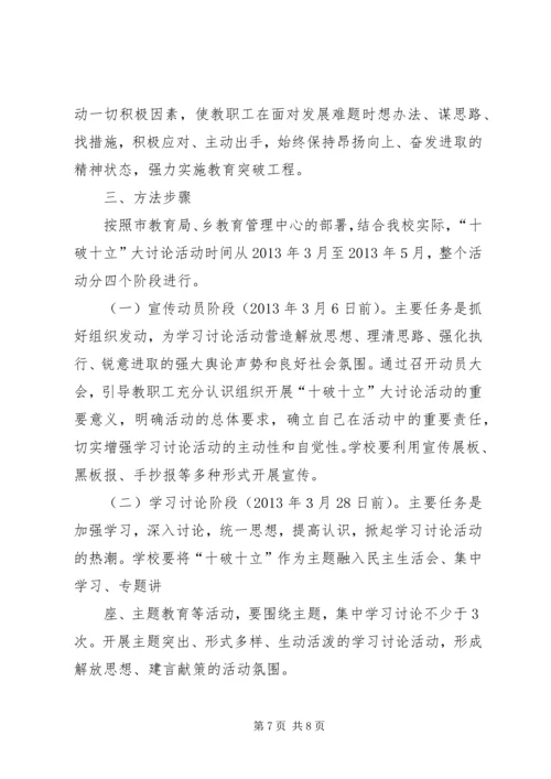 贺集小学“十破十立”专题讨论活动方案[模版] (4).docx