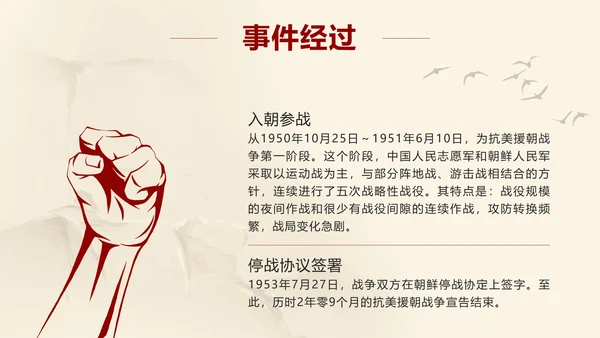 党政风抗美援朝纪念日ppt模板
