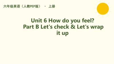 Unit 6 How do you feel Part B Let's check & Let's 