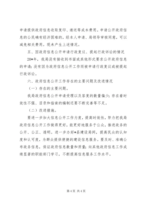 县建设局政府信息公开年度报告.docx