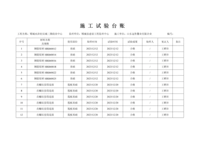 资料用表及施工试验台账.docx