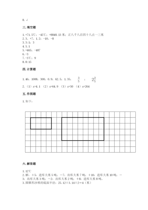 北师大版小学六年级下册数学期末综合素养测试卷及参考答案（夺分金卷）.docx
