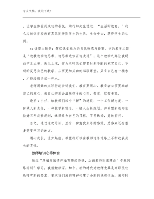 2024年教师培训心得体会例文13篇文档合集.docx