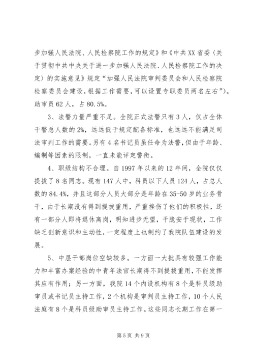 县法院队伍建设调研报告.docx