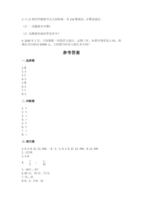 小升初六年级期末试卷带答案（能力提升）.docx