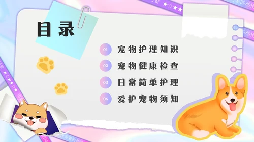 宠物医院，宠物健康管理狗狗通用PPT模板