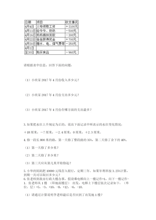 甘德县六年级下册数学期末测试卷（精选题）.docx