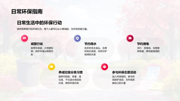 环保生活实践教育PPT模板