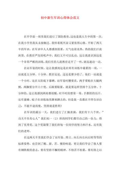 初中新生军训心得体会范文.docx