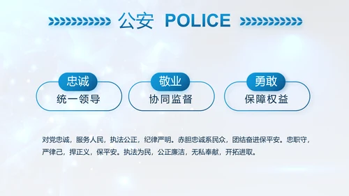 蓝色大气公安部警务督察局动态PPT模板