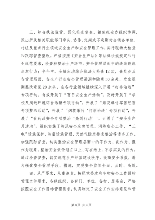 二0一四年镇上半年安全工作总结.docx