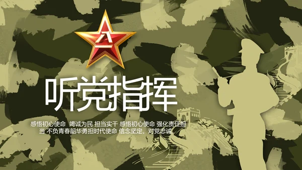 迷彩风军事部队演讲PPT