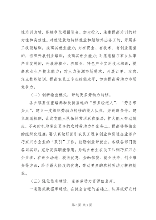 副县长在全县农村人力资源开发暨城乡统筹转户工作会议上的讲话.docx
