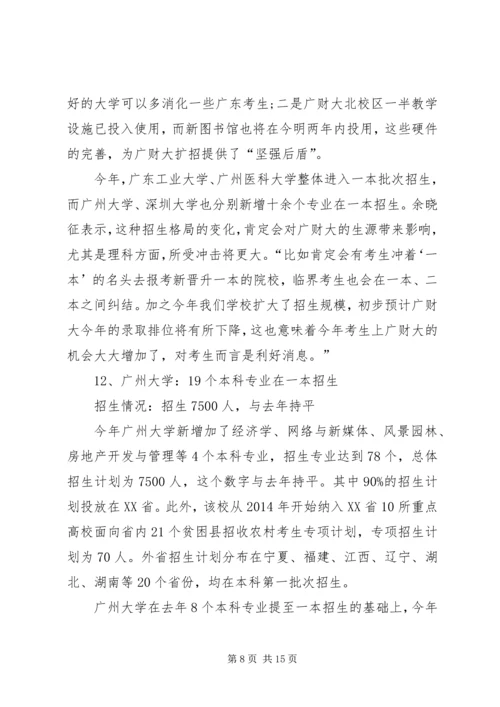 广东25所高校XX年最新招生计划.docx