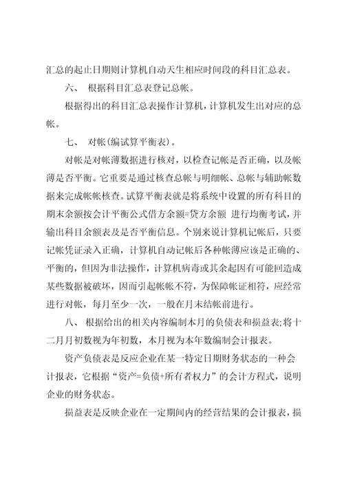 会计电算化实习总结范文