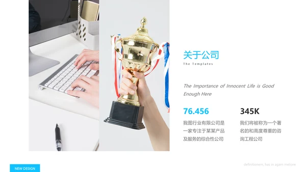 蓝色简约风企业宣传公司简介商务PPT模板