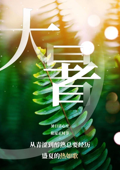 小清新大暑节气海报word模板