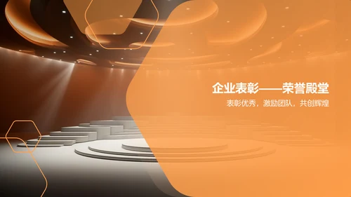 橙色商务风企业表彰PPT模板